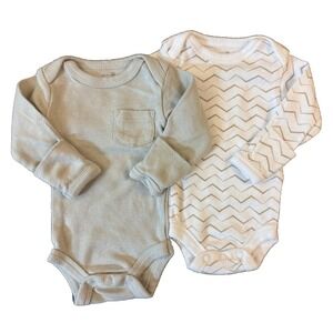 Touched By Nature Organic Baby Preemie Boy Long Sleeved Bodysuits Shirts Lot